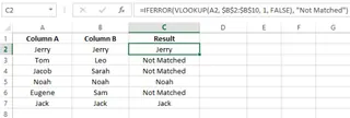 null IFERROR()とVLOOKUP()関数を使用してエラーを処理 10