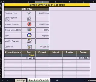 Excel償却表の設定 1 Excel償却表の設定 1