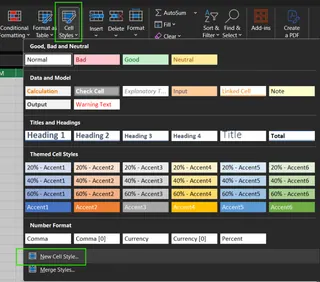 Excel에서 새 셀 스타일 정의하기 6