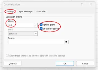 如何在Excel中設定下拉式清單作為資料驗證方法。 4