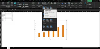 Um gráfico de colunas padrão no Excel antes de adicionar barras de erro. 1