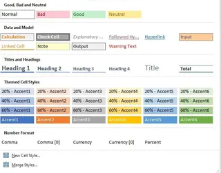 Applying a built-in Cell Style in Excel