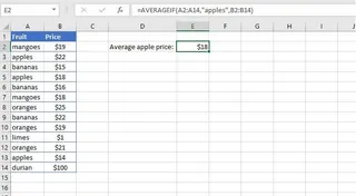 Verwendung von AVERAGEIF mit Textkriterien in Excel 1