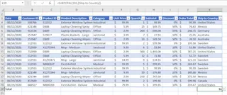 Using the Total Row feature in an Excel Table 3