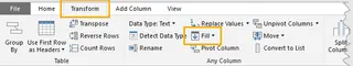 Demonstration of the Fill Down command in Power Query. 4