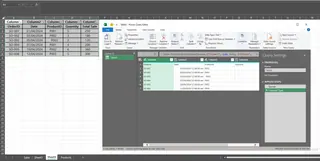 Power Query-Editor mit Schritten zur Datenbereinigung und -zusammenführung