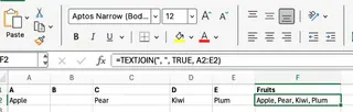 Working with Excel TEXTJOIN() for custom separators 4