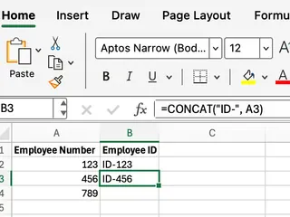 Incorporating constants and formatting with Excel CONCAT 5