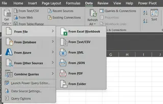 Using Excel data models to importing data into Excel 1