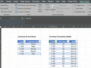 Two tables used for Excel data model 27