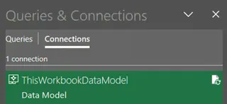 Queries & Connections pane in Excel data model 8