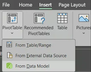 PivotTable dialog box in Excel data model 9