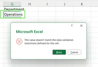 在 Excel 中的下拉式清單錯誤 6 在 Excel 中的下拉式清單錯誤 6