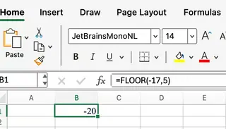 Excel FLOOR處理負數 2