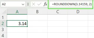 Excel에서 ROUNDDOWN() 함수를 사용하여 숫자 내림하기. 3
