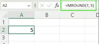 Excel에서 MROUND() 함수를 사용하여 숫자를 지정된 배수의 가장 가까운 값으로 반올림하기. 4