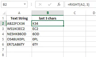 Fetching last 3 characters using RIGHT function. 2