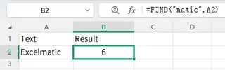 Using FIND function in Excel to extract the position of the text. 4