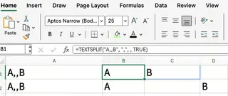 Excel TEXTSPLIT ignoring empty values 4