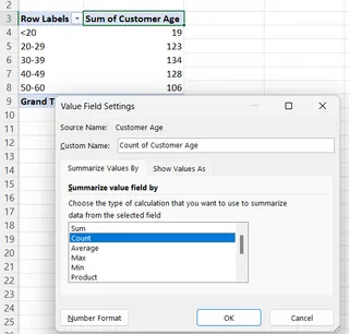 Paramètres des champs de valeurs 10