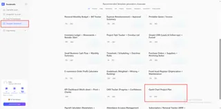 Interface de génération de modèle