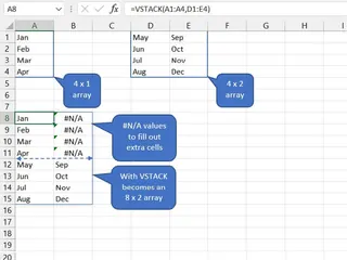 VSTACK showing N/A errors for mismatched columns VSTACK showing N/A errors for mismatched columns