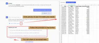 Receive a clean, structured Excel file Receive a clean, structured Excel file