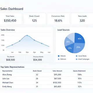 a sales dashboard