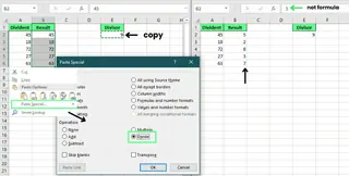 Dividindo os números usando o método Colar Especial no Excel 3