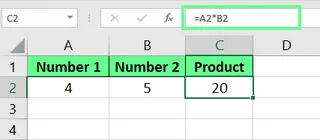 Multiplicando dos celdas en Excel. 2