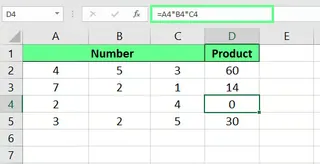 Multiplicando múltiples columnas en Excel. 5