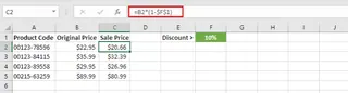 Prozentsätze in Excel subtrahieren