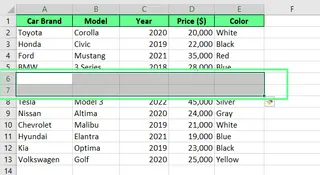 Excel에서 키보드 단축키를 사용하여 새 행 추가하기. 3