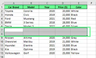 Excel에서 복사-붙여넣기 방법을 사용하여 새 행 추가하기. 5