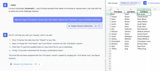 Merge two columns in Excel using Excel AI Merge two columns in Excel using Excel AI