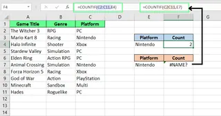 Invalid range reference causes #NAME? error in Excel. 4