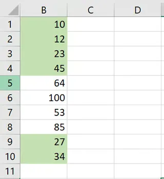 Highlighted cells with Nested in excel. 5