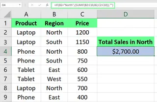 combining IF with SUMIF in Excel. 7
