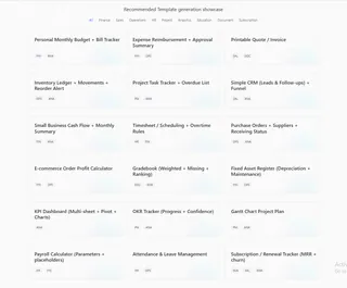 Excelmatic Showcase : plannings professionnels prêts à déployer