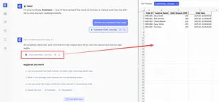 Verwendung eines KI-Agenten wie Excelmatic zum Entfernen leerer Zeilen mit einem einfachen Befehl. 1