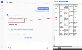 Interfaz de Excelmatic mostrando a un usuario escribiendo 