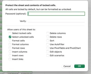 protect worksheet 14