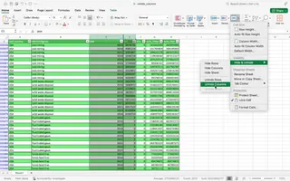 unhidding column with format menu 3