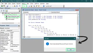 在 Excel 中使用 VBA 巨集解除工作表保護。 2