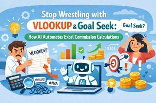 Pare de Lutar com VLOOKUP & Goal Seek: Como a IA Automatiza Cálculos de Comissão no Excel
