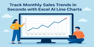 Suivez les tendances mensuelles des ventes en quelques secondes avec les graphiques linéaires IA d'Excel Suivez les tendances mensuelles des ventes en quelques secondes avec les graphiques linéaires IA d'Excel
