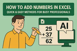 How to Add Numbers in Excel: Quick & Easy Methods for Busy Professionals How to Add Numbers in Excel: Quick & Easy Methods for Busy Professionals