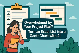 Sobrecarregado com Seu Plano de Projeto? Transforme uma Lista do Excel em um Gráfico de Gantt com IA