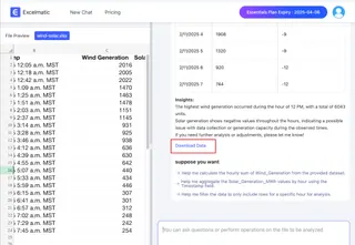 Baixar dados do excelmatic.ai