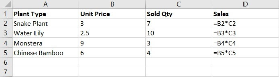 Dragging the fill handle to copy the formula down a column 2